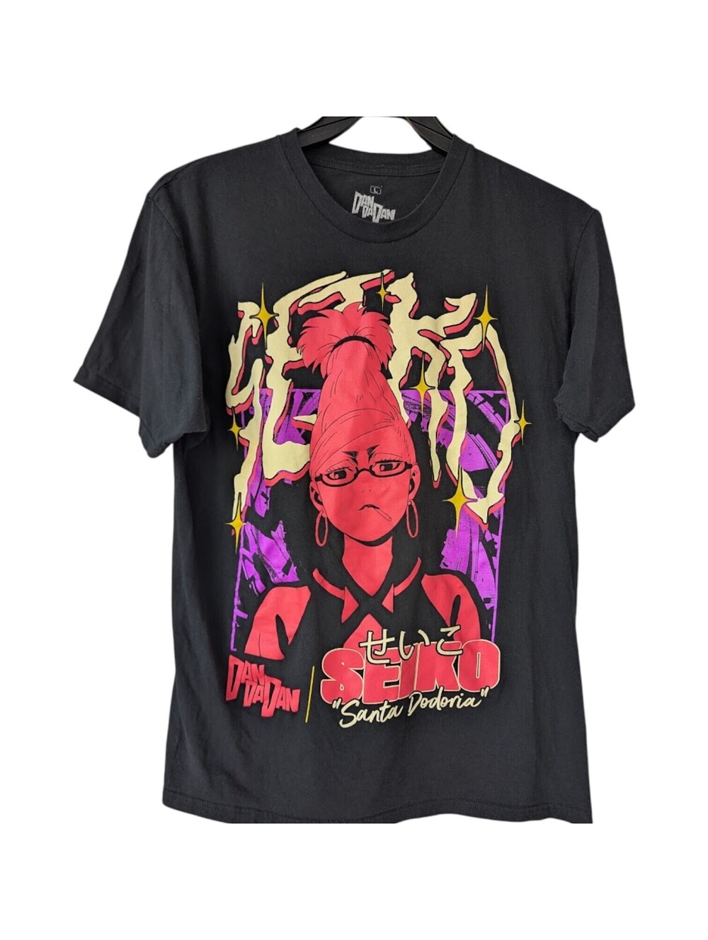 Ripple Junction Dandadan Anime Graphic L TShirt Santa Dodenia Seiko Black Cotton